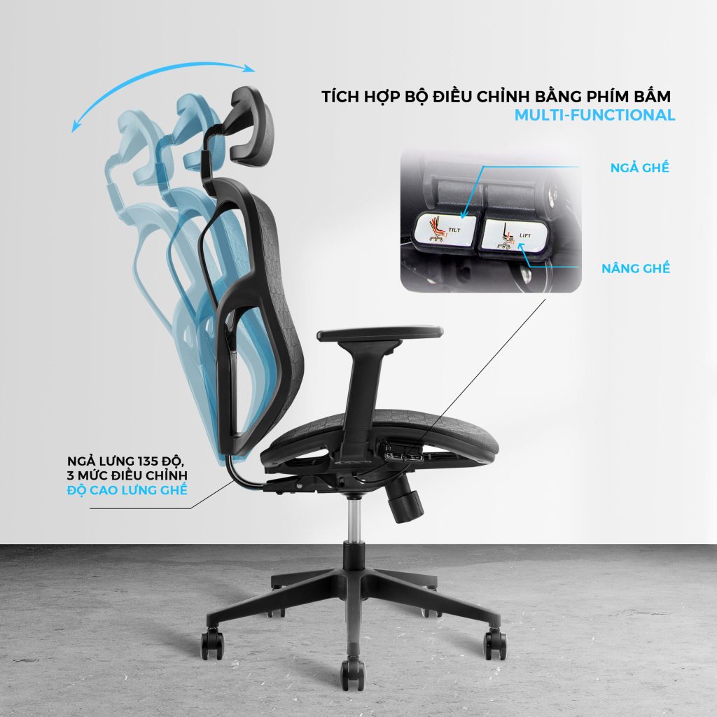 Ghế công thái học WARRIOR Ergonomic Marshal-WEC 610